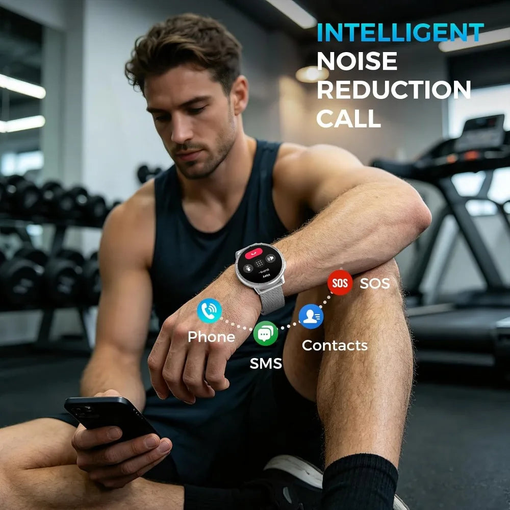 AMOLED GPS Smartwatch Bluetooth Calls Waterproof HR Monitor Android IOS
