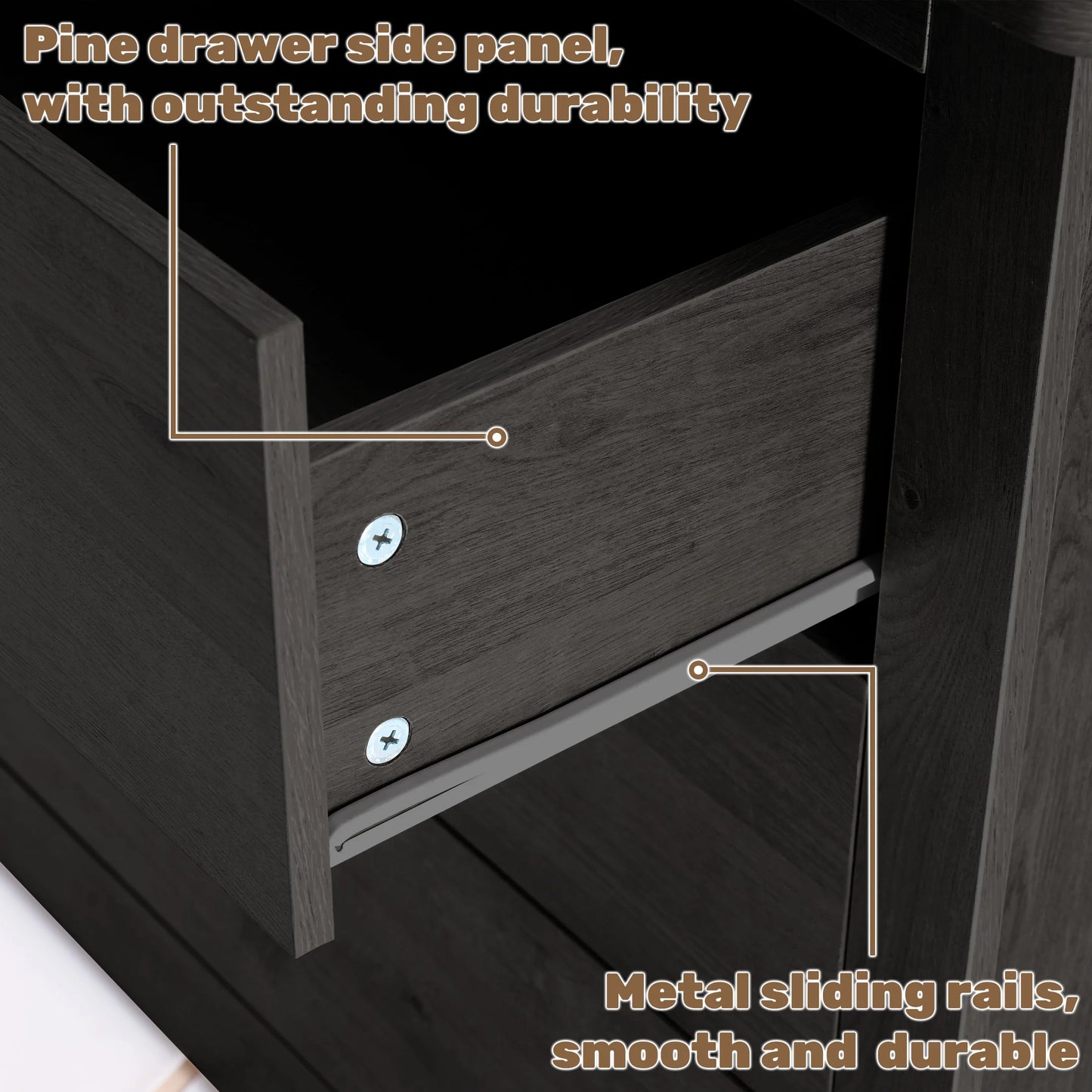 JHK Modern Wood Dresser Cabinet With Six Drawers Living Room