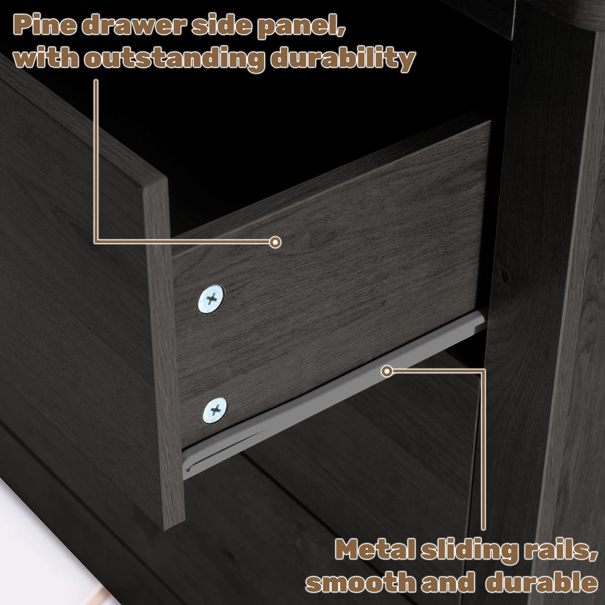 JHK Modern Wood Six Drawer Dresser Home Storage Cabinet