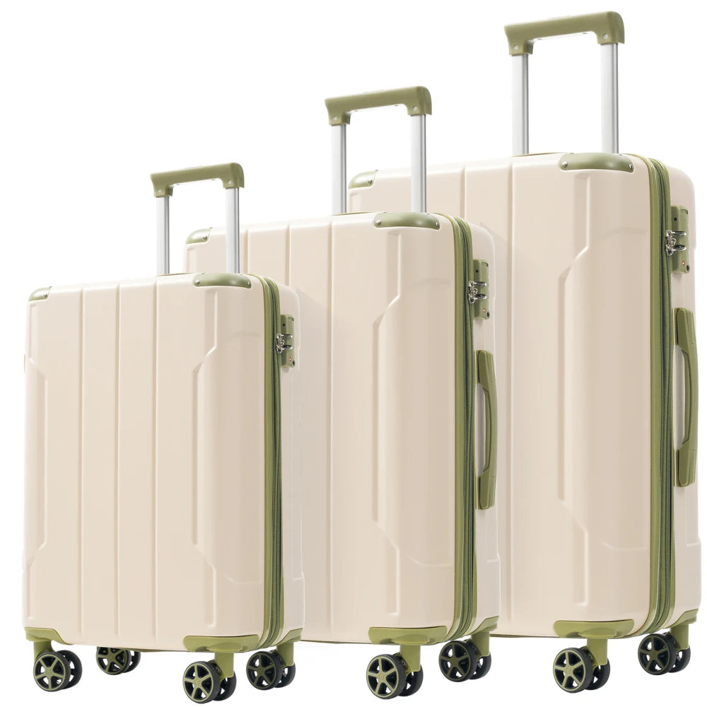 3 Piece Expandable ABS Luggage Set TSA Lock Spinner